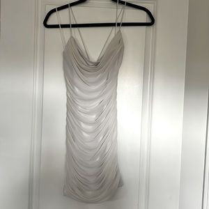 White Ruched Mini Bodycon